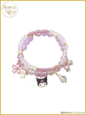 Crystal Beaded Stretch Bracelets Set of 3 for Women BFF Friendship Gift
